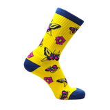 Psockadelic Butterfly Flower Socks Yellow