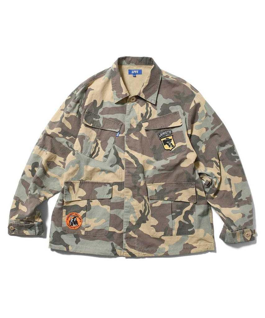 Lafayette Washed Ripstop Field L/S Shirt Woodland Camouflage