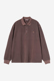 Carhartt WIP Waffle Rugby L/S Shirt Palisander, Garment Dyed