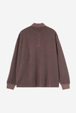 Carhartt WIP Waffle Rugby L/S Shirt Palisander, Garment Dyed