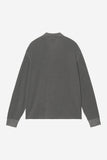 Carhartt WIP Waffle Rugby L/S Shirt Black, Garment Dyed