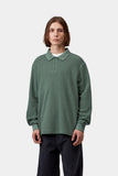 Carhartt WIP Waffle Rugby L/S Shirt Dark Scarab, Garment Dyed