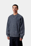 Carhartt WIP Lambert Crewneck Sweatshirt Dark Navy, Moon Wash