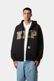 Carhartt WIP Hooded WIP Sweat Jacket Black, Stone Washed