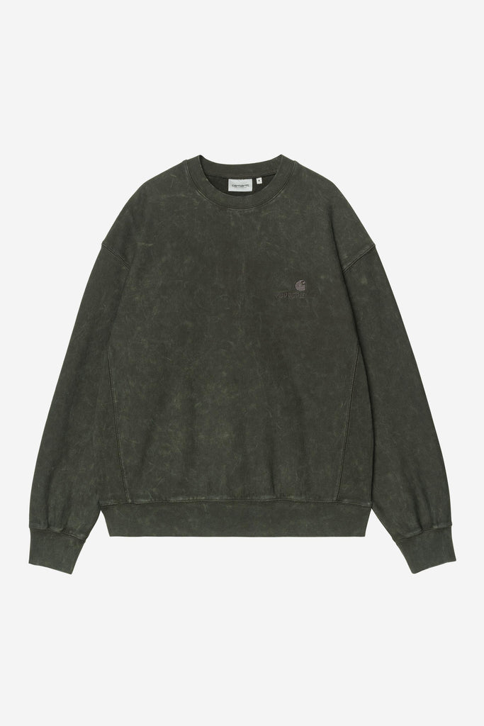 Carhartt WIP Lambert Crew Sweatshirt Raven, Moon Wash