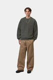 Carhartt WIP Lambert Crew Sweatshirt Raven, Moon Wash