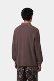 Carhartt WIP Waffle Rugby L/S Shirt Palisander, Garment Dyed