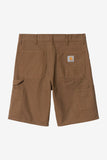 Carhartt WIP Single Knee Short Hamilton Brown, Rinsed