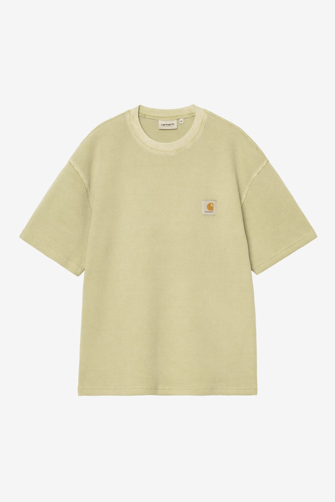Carhartt WIP Nelson Waffle S/S Tee Gentle Green, Garment Dyed