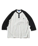 Lafayette Pinstripe Raglan Sleeve Tee White