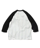 Lafayette Pinstripe Raglan Sleeve Tee White