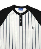 Lafayette Pinstripe Raglan Sleeve Tee White