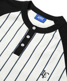 Lafayette Pinstripe Raglan Sleeve Tee White