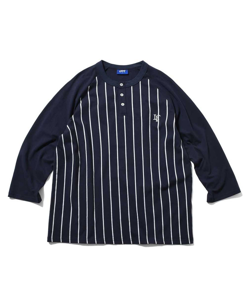 Lafayette Pinstripe Raglan Sleeve Tee Navy