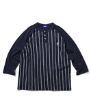 Lafayette Pinstripe Raglan Sleeve Tee Navy