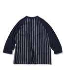 Lafayette Pinstripe Raglan Sleeve Tee Navy