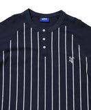 Lafayette Pinstripe Raglan Sleeve Tee Navy