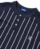 Lafayette Pinstripe Raglan Sleeve Tee Navy