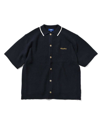 Lafayette Raven Pattern Summer Knit S/S Shirt Navy