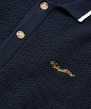Lafayette Raven Pattern Summer Knit S/S Shirt Navy