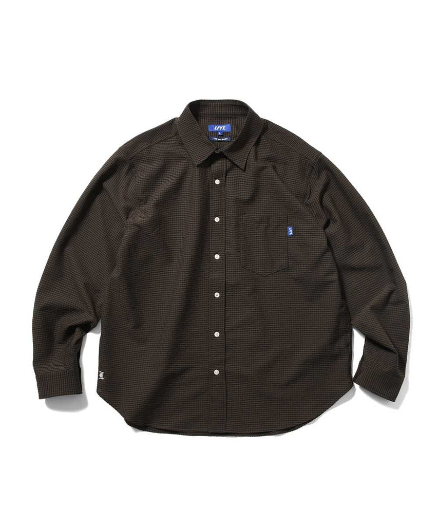 Lafayette Seersucker L/S Big Shirt Brown