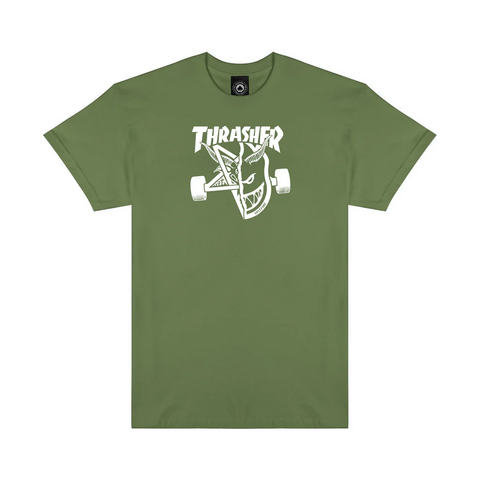 Thrasher x Spitfire Thrash & Burn S/S Tee Military Green