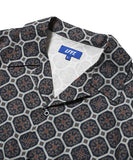 Lafayette Arabesque Pattern Open Collar S/S Shirt Navy