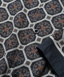 Lafayette Arabesque Pattern Open Collar S/S Shirt Navy