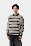 Carhartt WIP L/S Devitt Rugby Shirt Devitt Stripe, Shady Grey