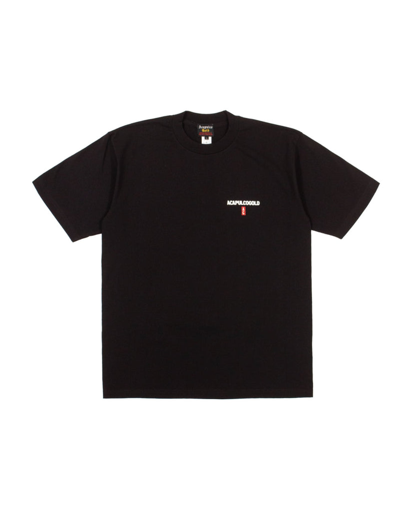 Acapulco Gold JAPAN 6.5oz Black Label Logo S/S Tee Black