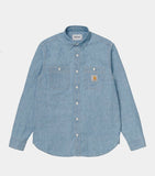 Carhartt WIP Clink L/S Shirt Blue Bleached (In Store Pickup Only)
