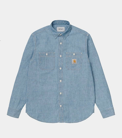 Carhartt WIP Clink L/S Shirt Blue Bleached (In Store Pickup Only)
