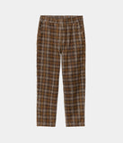 Carhartt WIP Flint Pant Wiley Check, Hamilton Brown (Rinsed)