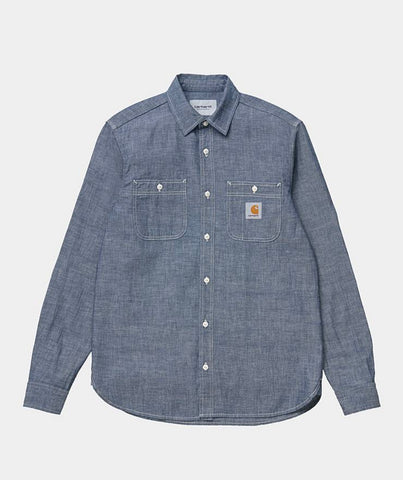 Carhartt WIP Clink L/S Shirt Blue Rinsed (In Store Pickup Only)