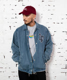 Lafayette LF Logo Washed Denim Coach Jacket Denim