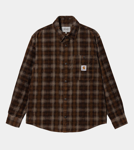 Carhartt WIP Flint L/S Shirt Wiley Check, Hamilton Brown (Rinsed) (In Store Pickup Only)