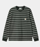 Carhartt WIP Merrick L/S Pocket Tee Merrick Stripe, Dark Cedar/Thyme