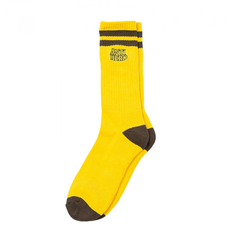 Anti Hero Black Hero Outline Socks Yellow/Olive