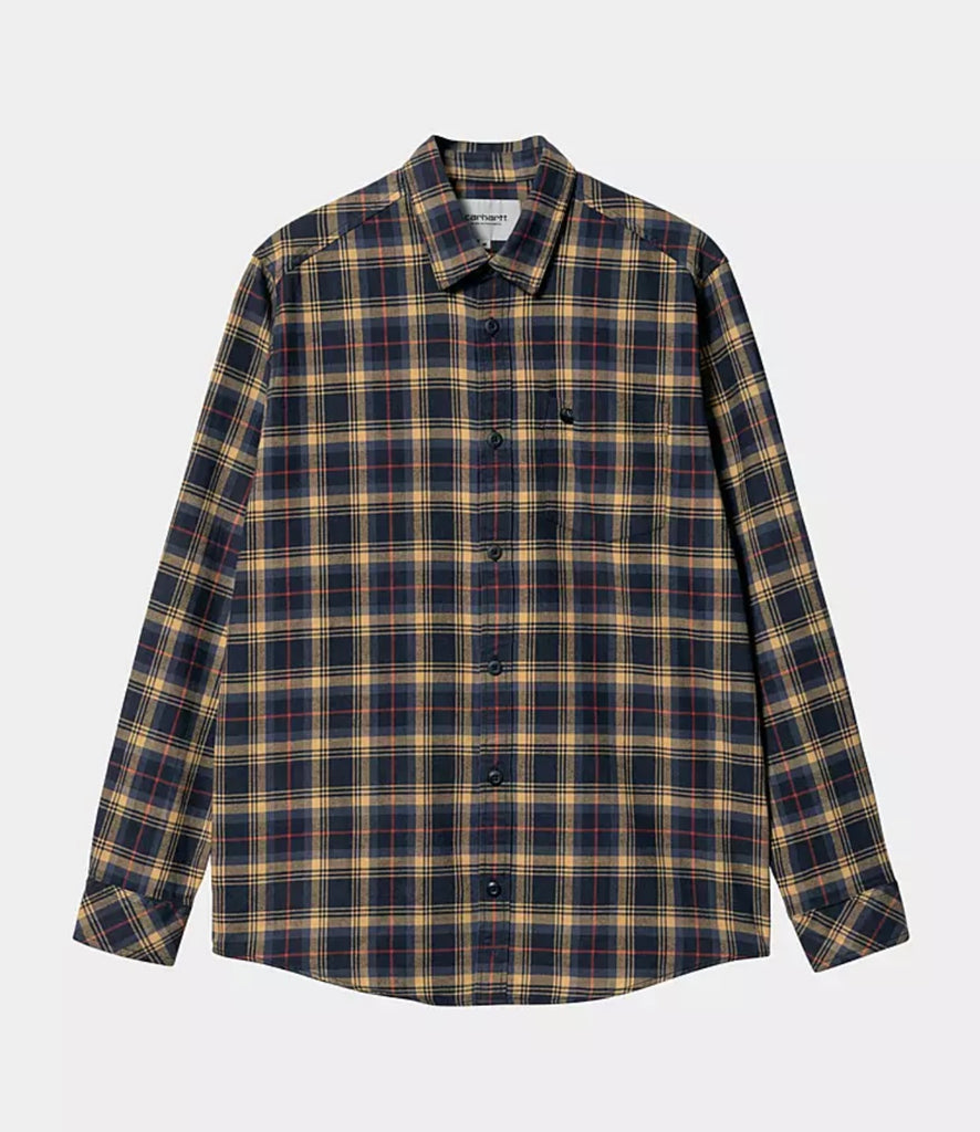 Carhartt WIP Lermond L/S Shirt Lermond Check, Ochre/Dark Navy