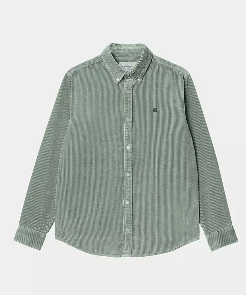 Carhartt WIP Madison Cord L/S Shirt Misty Sage/Black (In Store Pickup Only)