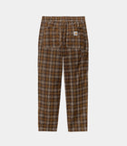 Carhartt WIP Flint Pant Wiley Check, Hamilton Brown (Rinsed)