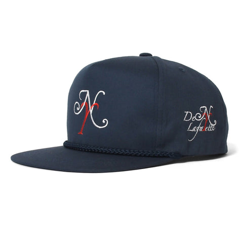 Lafayette x Den Souvenir Magazine Logo Flat Visor 5 Panel Cap Navy