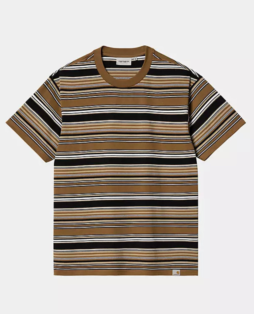 Carhartt WIP Lafferty S/S Tee Lafferty Stripe, Hamilton Brown