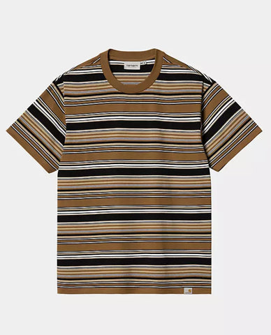 Carhartt WIP Lafferty S/S Tee Lafferty Stripe, Hamilton Brown (In Store Pickup Only)