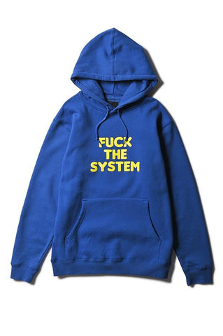 AM Aftermidnight NYC Fxxk The System Pullover Hoodie Royal Blue