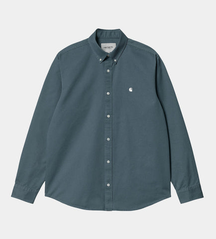 Carhartt WIP Madison L/S Shirt Storm Blue/Wax (In Store Pickup Only)
