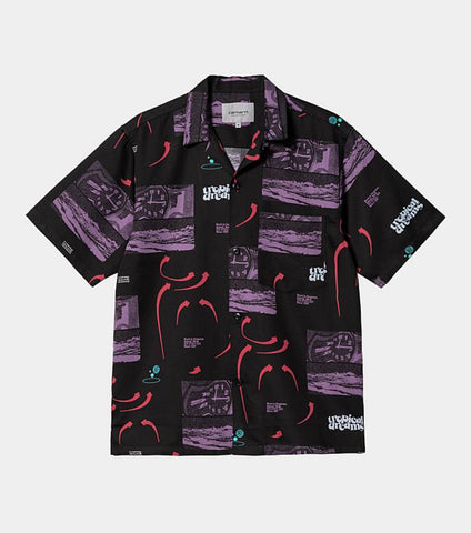 Carhartt WIP Dreams S/S Shirt Dreams Print , Black Heavy Enzyme Wash (In Store Pickup Only)