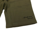 Brooklyn Work Script Embroidery Fleece Rid Shorts Army Green