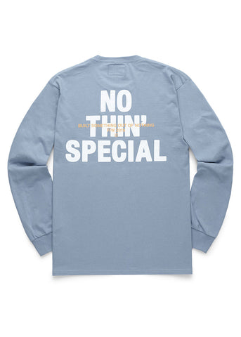 Nothin’ Special F/W '19 Logo L/S Tee Stonewashed Blue