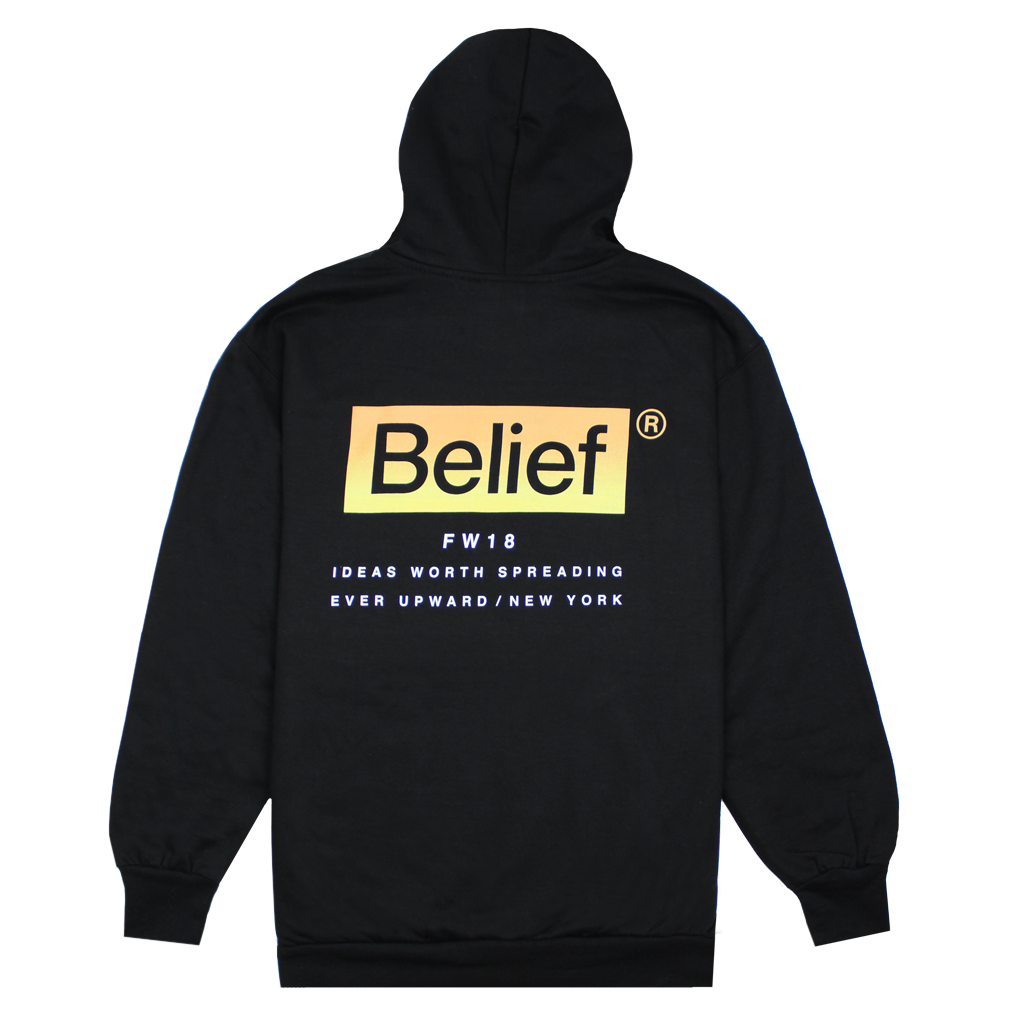 Belief NYC Box Logo Hoodie Black